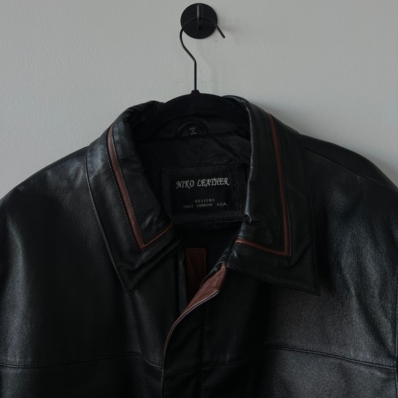 Vintage Men’s Black Leather Jacket -‎ Medium - Picture 2 of 4